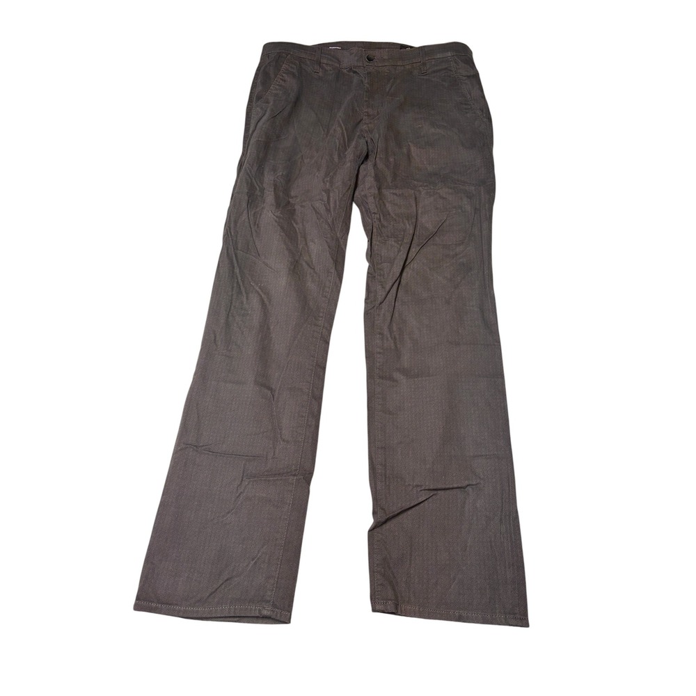 AG Adriano Goldschmied Marshall Slim Trouser Brown Herringbone Pants Mens 36x34